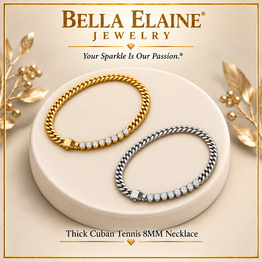 Thick Cuban Tennis 8MM Necklace
