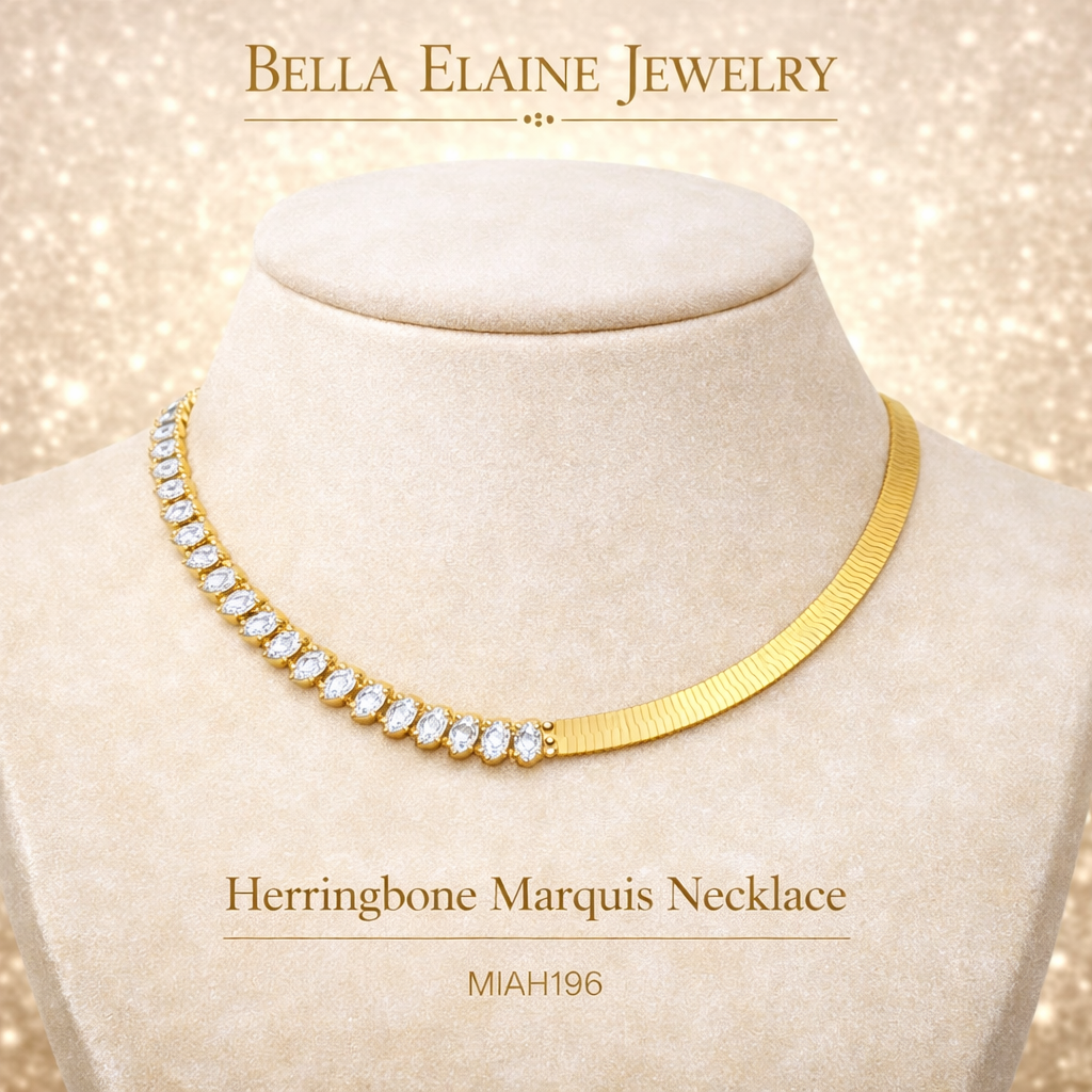 Herringbone Marquise Necklace