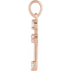 14K Rose Gold 1/6 CTW Natural Diamond Cross Pendant