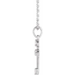 Platinum 1/6 CTW Natural Diamond Cross 16-18" Necklace