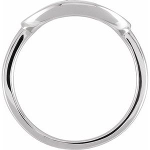 14K White Gold 1/8 CTW Natural Diamond Initial B Signet Ring