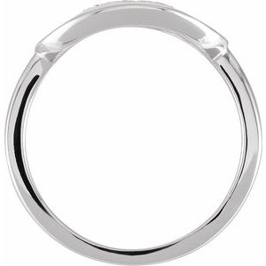 14K White Gold .08 CTW Natural Diamond Initial C Signet Ring
