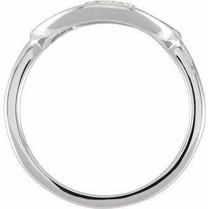 14K White Gold 1/10 CTW Natural Diamond Initial K Signet Ring