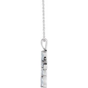 14K White Gold 1 CTW Natural Diamond Cross 16-18" Necklace