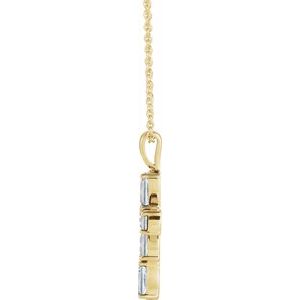 14K Yellow Gold 1 CTW Natural Diamond Cross 16-18" Necklace