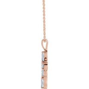 14K Rose Gold 1 CTW Natural Diamond Cross 16-18" Necklace