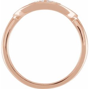 14K Rose Gold 1/10 CTW Natural Diamond Initial A Signet Ring