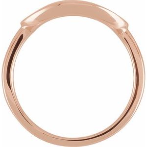 14K Rose Gold 1/8 CTW Natural Diamond Initial B Signet Ring