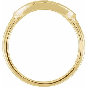 14K Yellow Gold 1/10 CTW Natural Diamond Initial E Signet Ring