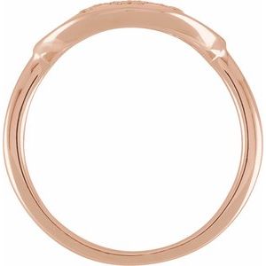 14K Rose Gold 1/8 CTW Natural Diamond Initial M Signet Ring