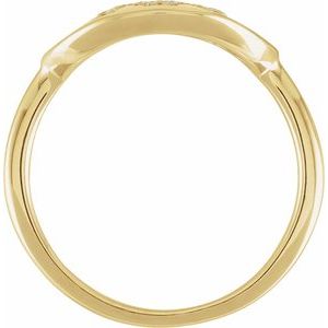 14K Yellow Gold 1/8 CTW Natural Diamond Initial M Signet Ring