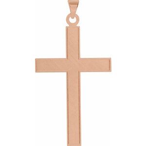 14K Rose Gold 49.4x25 mm Cross Pendant