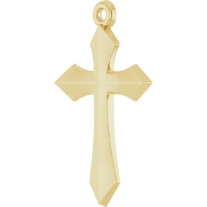 18K Yellow Gold-Plated Sterling Silver Cross Pendant