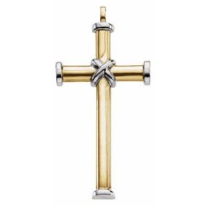 14K Yellow/White Gold 51x26.25 mm Cross Pendant