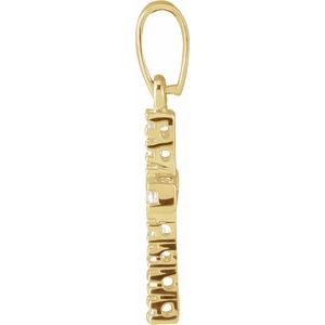14K Yellow Gold Imitation White Cubic Zirconia Cross Pendant