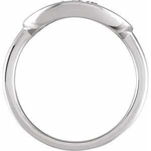 14K White Gold .07 CTW Natural Diamond Initial S Signet Ring