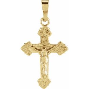 14K Yellow Gold 18x13 mm Youth Crucifix Pendant
