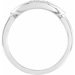 14K White Gold 1/10 CTW Natural Diamond Initial D Signet Ring