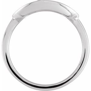 14K White Gold .08 CTW Natural Diamond Initial P Signet Ring