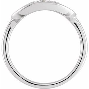 14K White Gold 1/10 CTW Natural Diamond Initial Q Signet Ring