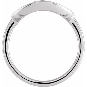 14K White Gold .06 CTW Natural Diamond Initial T Signet Ring