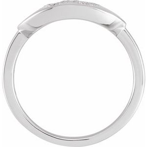 14K White Gold 1/6 CTW Natural Diamond Initial W Signet Ring
