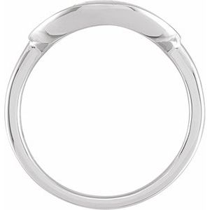 14K White Gold .08 CTW Natural Diamond Initial X Signet Ring