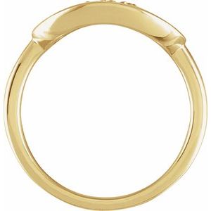 14K Yellow Gold .07 CTW Natural Diamond Initial S Signet Ring