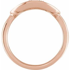 14K Rose Gold 1/10 CTW Natural Diamond Initial R Signet Ring