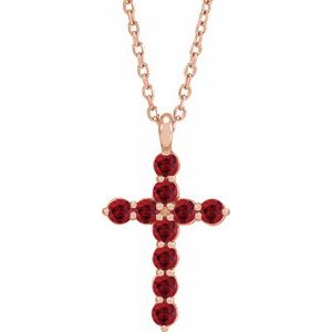 14K Rose Gold Lab-Grown Ruby 16-18" Necklace