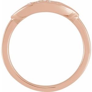14K Rose Gold 1/6 CTW Natural Diamond Initial W Signet Ring