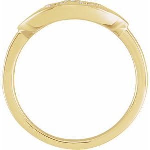 14K Yellow Gold 1/6 CTW Natural Diamond Initial W Signet Ring