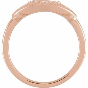 14K Rose Gold .08 CTW Natural Diamond Initial V Signet Ring