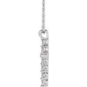 14K White Gold 1/3 CTW Natural Diamond Cross 16-18" Necklace