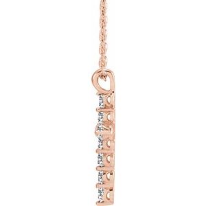 14K Rose Gold 1/3 CTW Natural Diamond Cross 16-18" Necklace