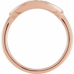 14K Rose Gold 1/10 CTW Natural Diamond Initial Q Signet Ring