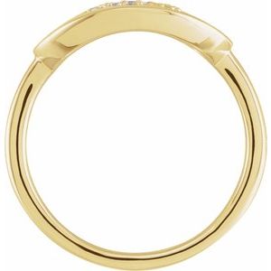 14K Yellow Gold 1/10 CTW Natural Diamond Initial Q Signet Ring