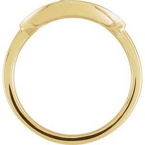 14K Yellow Gold .08 CTW Natural Diamond Initial P Signet Ring