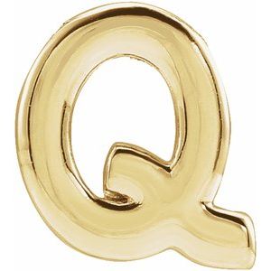 14K Yellow Gold Block Initial Q Slide Pendant