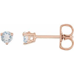 14K Rose Gold Natural Blue Sheen Moonstone Earrings