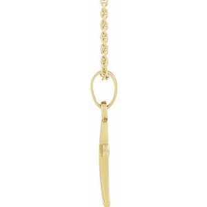14K Yellow Gold Cross 18" Necklace