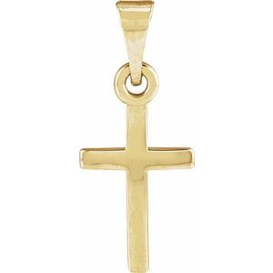 18K Yellow Gold-Plated Sterling Silver Cross Pendant