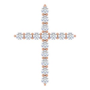 14K Rose Gold 1/2 CTW Natural Diamond Cross Pendant