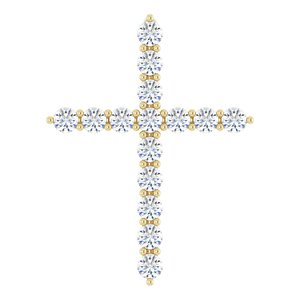 14K Yellow Gold 1/2 CTW Lab-Grown Diamond Cross Pendant