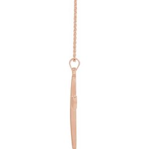 14K Rose Gold Cross 18" Necklace