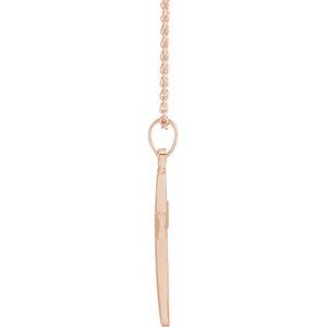 14K Rose Gold Cross 18" Necklace