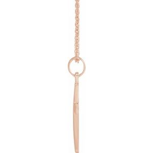 14K Rose Gold Cross 18" Necklace