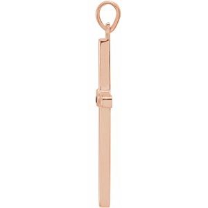 14K Rose Gold Natural Mozambique Garnet Cross Pendant