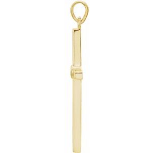 14K Yellow Gold Natural Peridot Cross Pendant