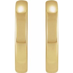 14K Yellow/White Gold Hinged 14 mm Hoop Earrings